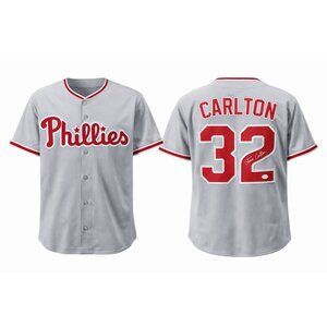 Steve Carlton Signed Phillies Custom Jersey JSA WP667837 HOF Auto